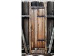 Abakuhaus Antiquariato Tenda Da Doccia Stretta, Porta Rustica In Legno, Set Decorativo Per Bagno In Tessuto Con Ganci, 120 X 180 Cm, Arancione Marrone