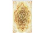 Abakuhaus Tenda Da Doccia Orientale Stretta, Antico Mandala, Set Decorativo Per Bagno In Tessuto Con Ganci, 120 X 180 Cm, Arancione Scuro E Giallo Pallido