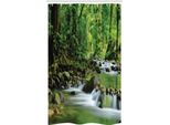 Abakuhaus Wald Tenda Da Doccia Stretta, Tropic Gebirgsbach, Set Decorativo Per Bagno In Tessuto Con Ganci, 120 X 180 Cm, Verde Marrone