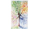 Abakuhaus Tenda Da Doccia Stretta Acquerellata, 4 Stagioni Colorate, Set Decorativo Per Bagno In Tessuto Con Ganci, 120 X 180 Cm, Multicolore