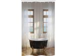 Abakuhaus Antiquariato Tenda Da Doccia Stretta, Vasca Da Bagno In Camera Moderna, Set Decorativo Per Bagno In Tessuto Con Ganci, 120 X 180 Cm, Bianco, Nero, Marrone Chiaro