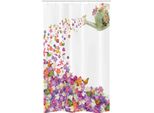 Abakuhaus Tenda Da Doccia Stretta Con Motivi Floreali, Annaffiatoio Con Motivi Floreali, Set Decorativo Per Bagno In Tessuto Con Ganci, 120 X 180 Cm, Multicolore