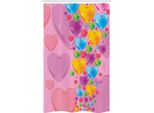 Abakuhaus Tenda Da Doccia Colorata E Stretta, Cuori Romantici, Set Decorativo Per Bagno In Tessuto Con Ganci, 120 X 180 Cm, Multicolore