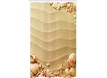 Abakuhaus Tenda Da Doccia Stretta, Sabbia Con Conchiglie E Onde, Set Decorativo Per Bagno In Tessuto Con Ganci, 120 X 180 Cm, Marrone Sabbia Multicolore