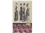 Abakuhaus Vittoriano Tenda Da Doccia Stretta, Borsa Moda Donna, Set Decorativo Da Bagno In Tessuto Con Ganci, 120 X 180 Cm, Grigio Cipria Rosa