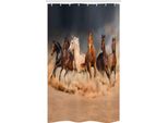 Abakuhaus Cavallo Tenda Da Doccia Stretta, Tema Equino Animali, Set Decorativo Per Bagno In Tessuto Con Ganci, 120 X 180 Cm, Marrone Sabbia