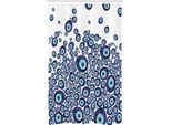 Abakuhaus Evil Eye Tenda Da Doccia Stretta, Blue Beads Luck, Set Decorativo Per Bagno In Tessuto Con Ganci, 120 X 180 Cm, Blu Scuro E Azzurro
