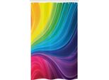 Abakuhaus Tenda Da Doccia Stretta Arcobaleno, Linee Morbide Astratte, Set Decorativo Per Bagno In Tessuto Con Ganci, 120 X 180 Cm, Multicolore