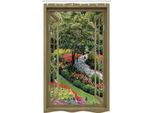 Abakuhaus New York Tenda Da Doccia Stretta, Fiori Colorati Naturali, Set Decorativo Per Bagno In Tessuto Con Ganci, 120 X 180 Cm, Multicolore