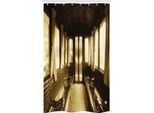 Abakuhaus Tenda Da Doccia Stretta Marrone, Old Vintage Zug-Salon, Set Decorativo Per Bagno In Tessuto Con Ganci, 120 X 180 Cm, Seppia