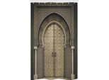 Abakuhaus Tenda Da Doccia Marocchina Stretta, Gealterte Tor Geometric, Set Decorativo Per Bagno In Tessuto Con Ganci, 120 X 180 Cm, Nero Seppia