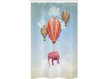 Abakuhaus Tenda Da Doccia Colorata E Stretta, Pink Elephant In Sky, Set Decorativo Per Bagno In Tessuto Con Ganci, 120 X 180 Cm, Multicolore