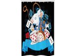Abakuhaus Caricatura Tenda Da Doccia Stretta, Wonderland Tale, Set Decorativo Per Bagno In Tessuto Con Ganci, 120 X 180 Cm, Multicolore