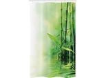 Abakuhaus Tenda Da Doccia Asiatica Stretta, Alberi Di Bambù Spa, Set Decorativo Per Bagno In Tessuto Con Ganci, 120 X 180 Cm, Verde Giallo Pallido