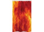 Abakuhaus Tenda Da Doccia Stretta Arancione, Disegno Fuoco E Fiamme, Set Decorativo Per Bagno In Tessuto Con Ganci, 120 X 180 Cm, Arancione Giallo