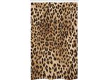 Abakuhaus Tenda Da Doccia Stretta Con Stampa Leopardata, Pelle Di Animale Selvatico, Set Decorativo Per Bagno In Tessuto Con Ganci, 120 X 180 Cm, Marrone Chiaro E Nero