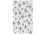 Abakuhaus Fleur De Lis Tenda Da Doccia Stretta, Stile Retrò Vintage, Set Decorativo Per Bagno In Tessuto Con Ganci, 120 X 180 Cm, Grigio