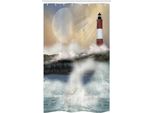 Abakuhaus Leuchtturm Tenda Da Doccia Stretta, Onde Del Mare In Tempesta, Set Decorativo Per Bagno In Tessuto Con Ganci, 120 X 180 Cm, Multicolore