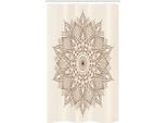 Abakuhaus Tenda Da Doccia Stretta Retrò, Pizzo Floreale, Set Decorativo Per Bagno In Tessuto Con Ganci, 120 X 180 Cm, Marrone Avorio