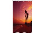 Abakuhaus Rosso Tenda Da Doccia Stretta, Palme In Stile Hawaiano, Set Decorativo Per Bagno In Tessuto Con Ganci, 120 X 180 Cm, Rosso