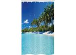 Abakuhaus Tenda Da Doccia Stretta Ocean, Relax Beach Resort Spa, Set Decorativo Per Bagno In Tessuto Con Ganci, 120 X 180 Cm, Turchese Verde Blu