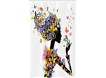 Abakuhaus Tenda Da Doccia Colorata E Stretta, Fiori Con Farfalla, Set Decorativo Per Bagno In Tessuto Con Ganci, 120 X 180 Cm, Multicolore