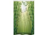 Abakuhaus Tenda Da Doccia Stretta Verde, Alberi Di Bambù Nella Foresta, Set Decorativo Per Bagno In Tessuto Con Ganci, 120 X 180 Cm, Verde
