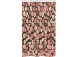 Abakuhaus Primavera Tenda Da Doccia Stretta, Fiori Tulipani Retrò, Set Decorativo Per Bagno In Tessuto Con Ganci, 120 X 180 Cm, Cacao Corallo Crema