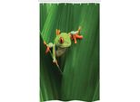 Abakuhaus Tenda Da Doccia Stretta Verde, Foglia Esotica Selvaggia Macro, Set Decorativo Per Bagno In Tessuto Con Ganci, 120 X 180 Cm, Verde