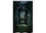 Abakuhaus Tenda Da Doccia Gotica Stretta, Castello Stregato Scuro, Set Decorativo Per Bagno In Tessuto Con Ganci, 120 X 180 Cm, Grigio Verde