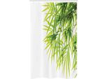 Abakuhaus Tenda Da Doccia Stretta Verde, Foglia Di Bambù, Set Decorativo Per Bagno In Tessuto Con Ganci, 120 X 180 Cm, Verde Bianco