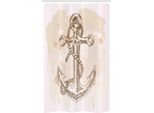 Abakuhaus Anker Tenda Da Doccia Stretta, Marine Rope Vacanze Estive, Set Decorativo Per Bagno In Tessuto Con Ganci, 120 X 180 Cm, Crema Marrone