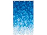 Abakuhaus Tenda Da Doccia Blu Stretta, Motivo A Mosaico Triangolare, Set Decorativo Per Bagno In Tessuto Con Ganci, 120 X 180 Cm, Azzurro