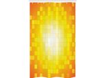 Abakuhaus Tenda Da Doccia Stretta Gialla, Quadrati Retrò Pixel Art, Set Decorativo Per Bagno In Tessuto Con Ganci, 120 X 180 Cm, Arancione Giallo