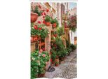 Abakuhaus Tenda Da Doccia Colorata E Stretta, Piccola Città Medievale, Set Decorativo Per Bagno In Tessuto Con Ganci, 120 X 180 Cm, Multicolore