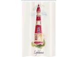 Abakuhaus Tenda Da Doccia Stretta Leuchtturm, Acquerelli Pastello, Set Decorativo Per Bagno In Tessuto Con Ganci, 120 X 180 Cm, Multicolore