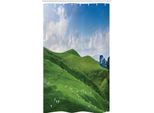 Abakuhaus Tenda Da Doccia Stretta Verde E Bianca, Pecore E Cielo Blu, Set Decorativo Per Bagno In Tessuto Con Ganci, 120 X 180 Cm, Verde E Bianco