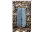 Abakuhaus Tenda Da Doccia Rustica Stretta, Muro Di Pietra Medievale, Set Decorativo Per Bagno In Tessuto Con Ganci, 120 X 180 Cm, Blu Grigio