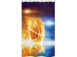 Abakuhaus Tenda Da Doccia Astratta Stretta, Pallacanestro In Fiamme Nell'arte, Set Decorativo Per Bagno In Tessuto Con Ganci, 120 X 180 Cm, Blu Giallo