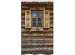Abakuhaus Tenda Da Doccia Rustica Stretta, Persiana In Legno, Set Decorativo Per Bagno In Tessuto Con Ganci, 120 X 180 Cm, Beige E Marrone