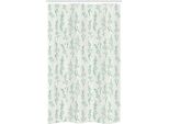 Abakuhaus Tenda Da Doccia Stretta Naturale, Piante Fresche Floreali, Set Decorativo Per Bagno In Tessuto Con Ganci, 120 X 180 Cm, Verde Crema