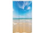 Abakuhaus Hawaii Tenda Da Doccia Stretta, Tropic Cielo Mare Paesaggio, Set Decorativo Per Bagno In Tessuto Con Ganci, 120 X 180 Cm, Crema Blu