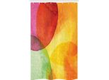 Abakuhaus Tenda Da Doccia Stretta Astratta, Acquerello Arte Moderna, Set Decorativo Per Bagno In Tessuto Con Ganci, 120 X 180 Cm, Giallo Arancione Verde Lime