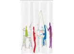 Abakuhaus Tenda Da Doccia Colorata E Stretta, Musica Jazz Retrò, Set Decorativo Per Bagno In Tessuto Con Ganci, 120 X 180 Cm, Multicolore