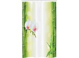 Abakuhaus Spa Tenda Da Doccia Stretta, Orchidee E Rami Di Bambù, Set Decorativo Per Bagno In Tessuto Con Ganci, 120 X 180 Cm, Verde E Bianco
