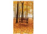 Abakuhaus Tenda Da Doccia Stretta, Misty Autumn Park Rustic, Set Decorativo Per Bagno In Tessuto Con Ganci, 120 X 180 Cm, Arancione Marrone