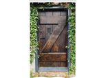 Abakuhaus Tenda Da Doccia Rustica Stretta, Stile Spagnolo Da Giardino, Set Decorativo Per Bagno In Tessuto Con Ganci, 120 X 180 Cm, Marrone Verde