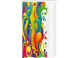 Abakuhaus Tenda Da Doccia Psichedelica Stretta, Spruzzi Arcobaleno, Set Decorativo Per Bagno In Tessuto Con Ganci, 120 X 180 Cm, Multicolore