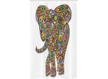Abakuhaus Tenda Da Doccia Psichedelica Stretta, Arte Boho Elefante, Set Decorativo Per Bagno In Tessuto Con Ganci, 120 X 180 Cm, Multicolore
