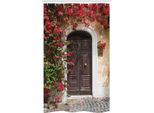 Abakuhaus Tenda Da Doccia Marocchina Stretta, Vecchia Porta Con Fiori, Set Decorativo Per Bagno In Tessuto Con Ganci, 120 X 180 Cm, Multicolore
